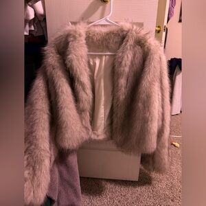 Cropped fur coat